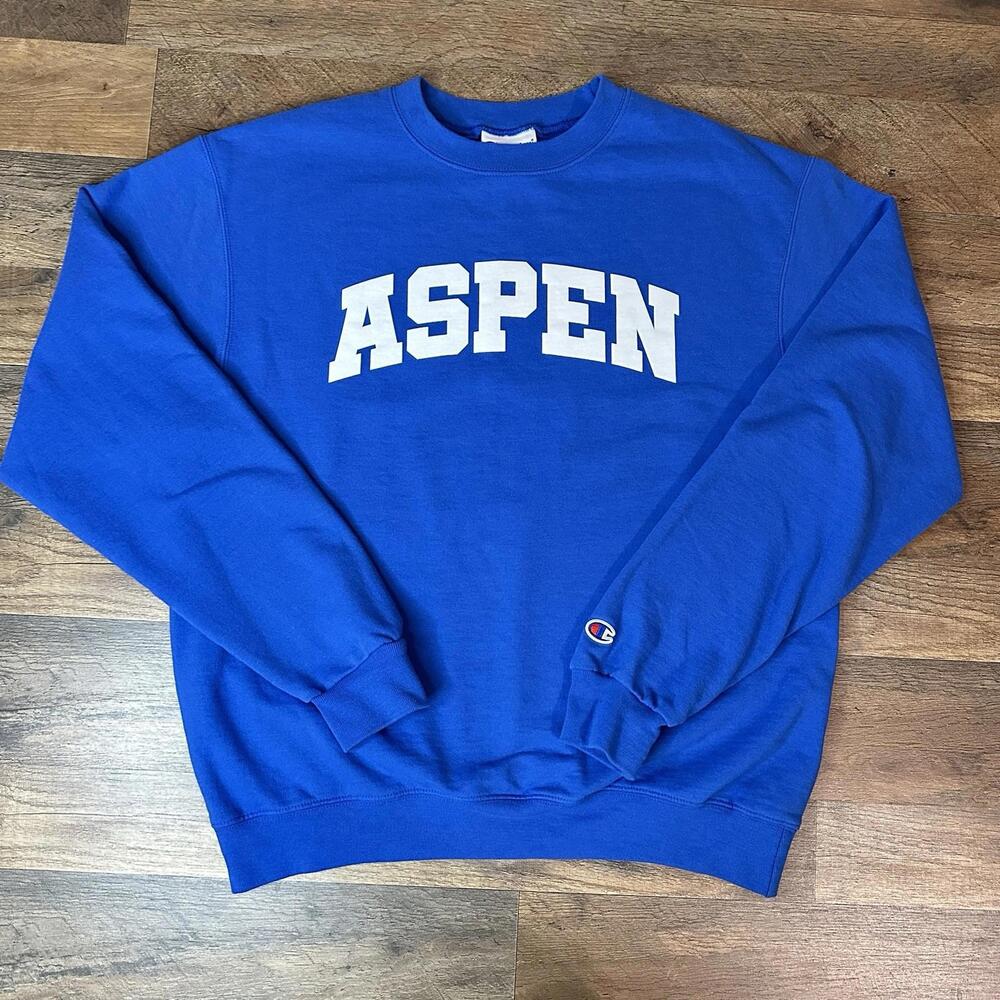 CHAMPION Aspen Pullover Sweatshirt Blue Mens Medium Long Sleeve